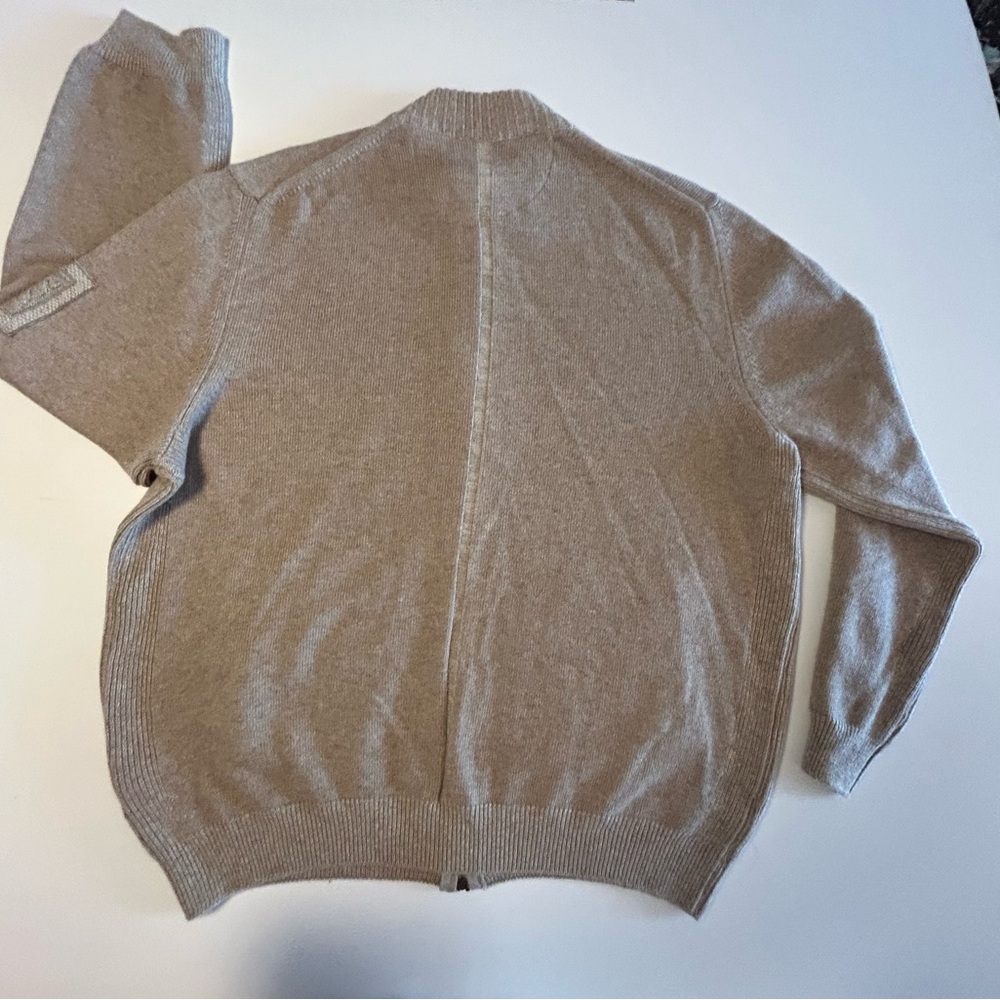 Dickey Freeman Cashmere Cardigan, Tan, Zip, Pockets, Gorgous!, Men’s Sz XL - Picture 16 of 16
